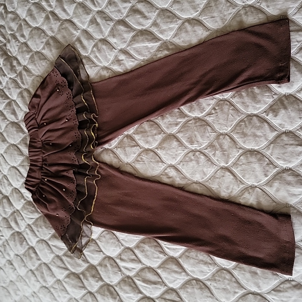 Girls leggings with tutu perforated studded skirt